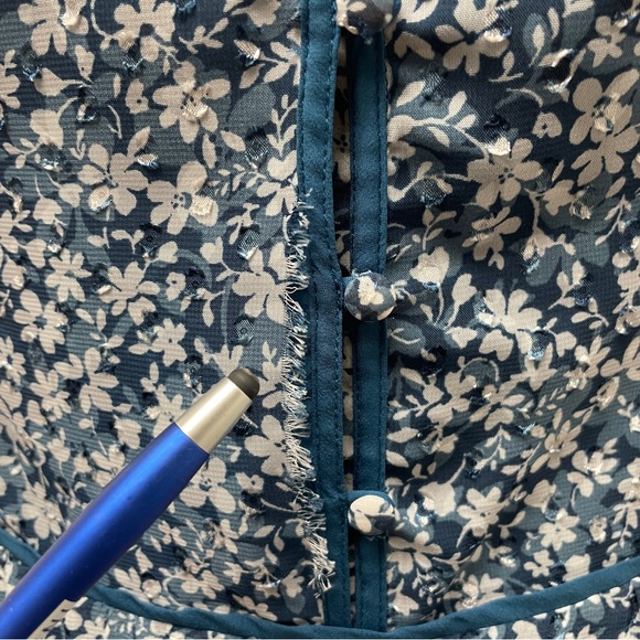 ALI & JAY Lagoon Stolls Blue Floral Wide-Leg Jumpsuit, size large. Damage flaws - Picture 5 of 17